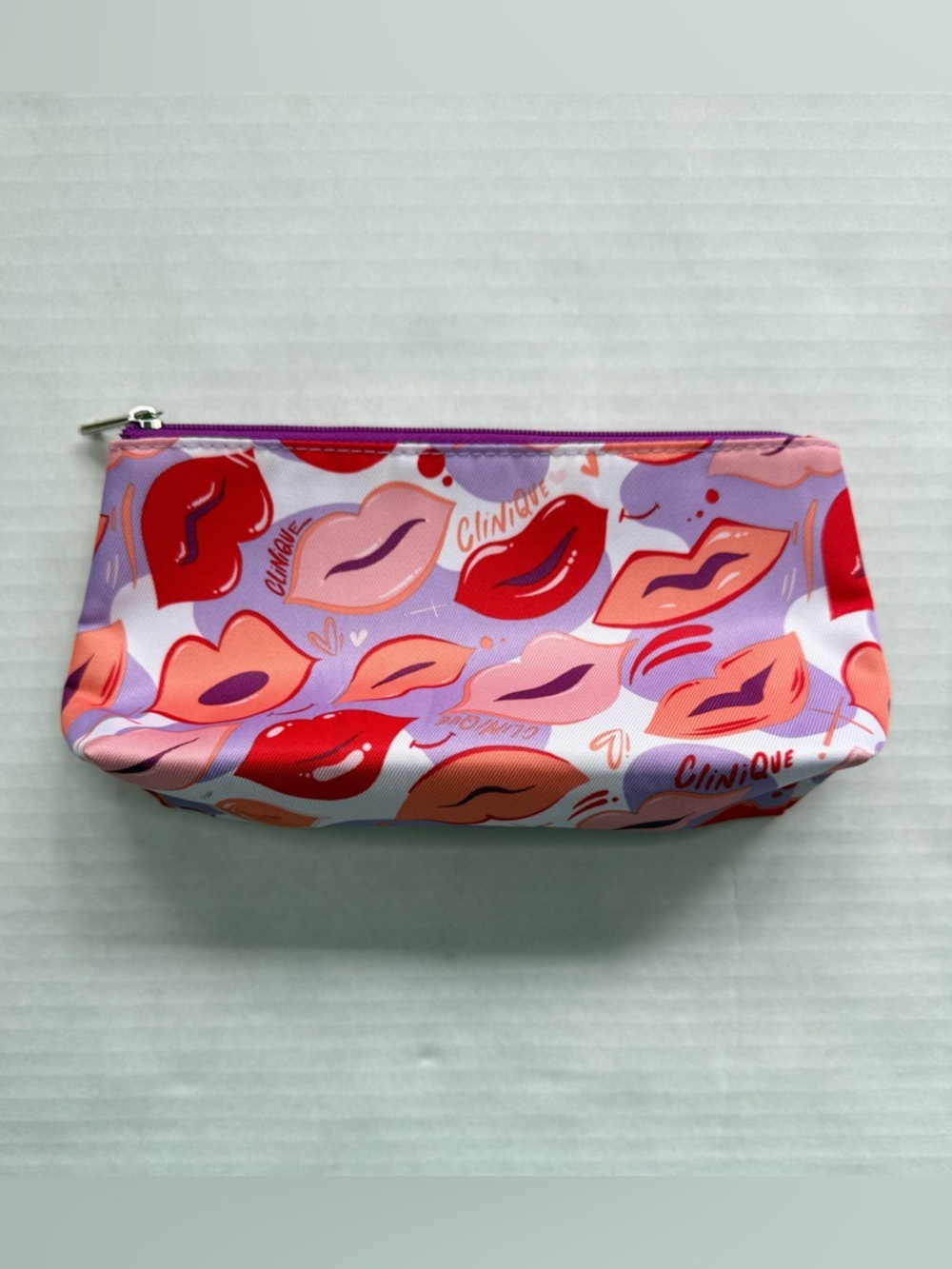 Clinique Lips Print Cosmetic Makeup Pouch